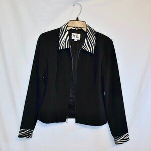 Zebra trim black jacket